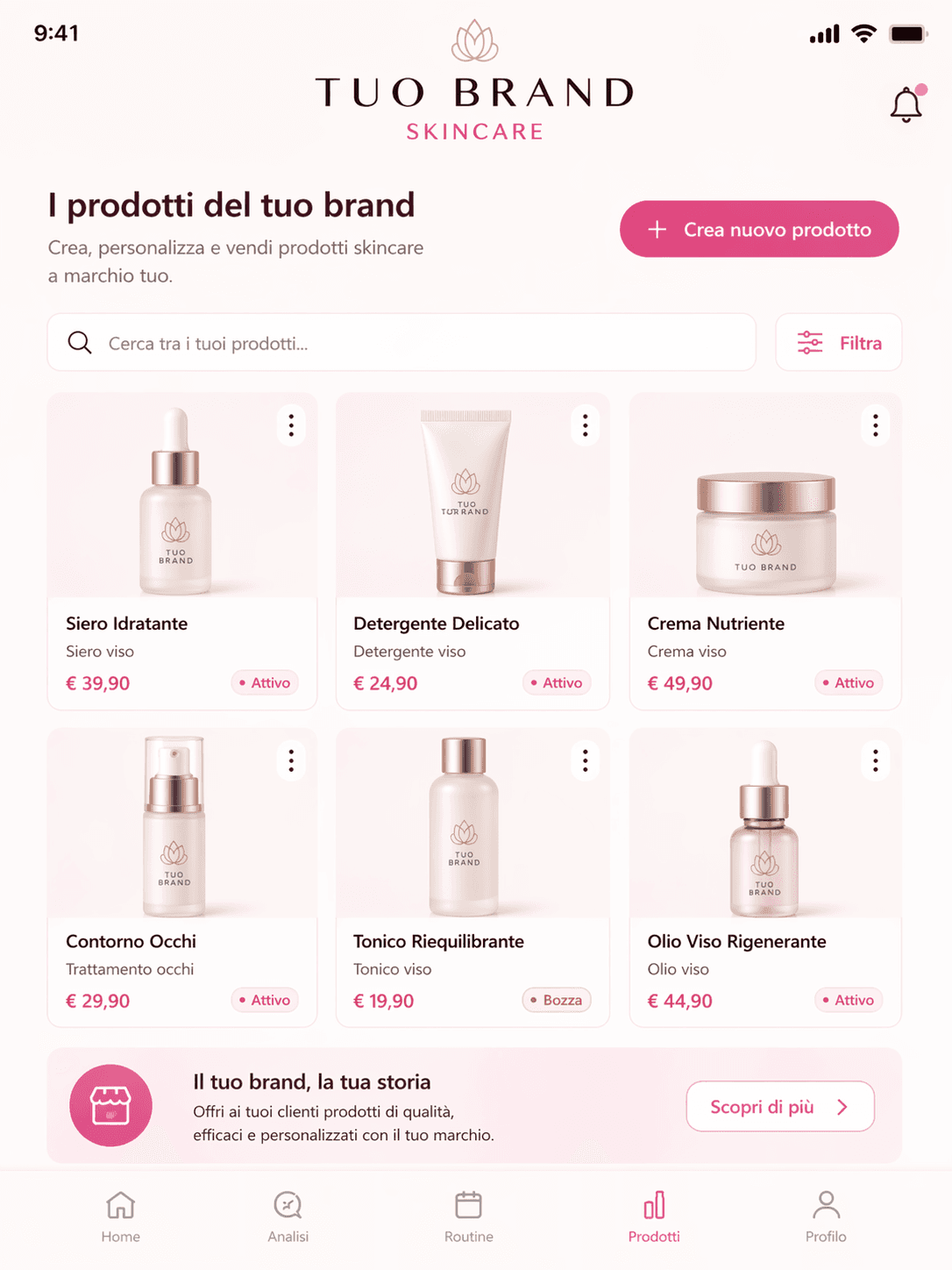 Catalogo prodotti skincare white label